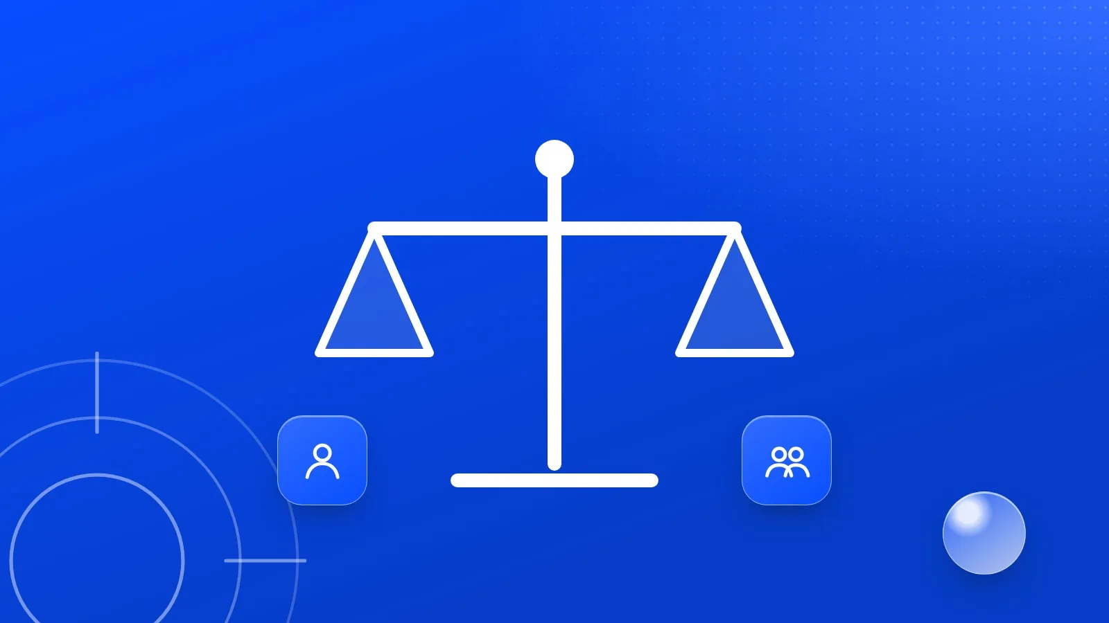 Illustration : une balance qui compare une personne seule et une équipe