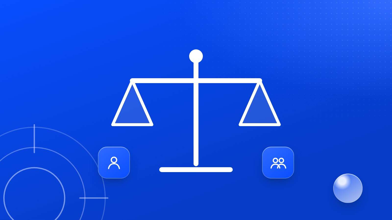 Illustration : une balance qui compare une personne seule et une équipe