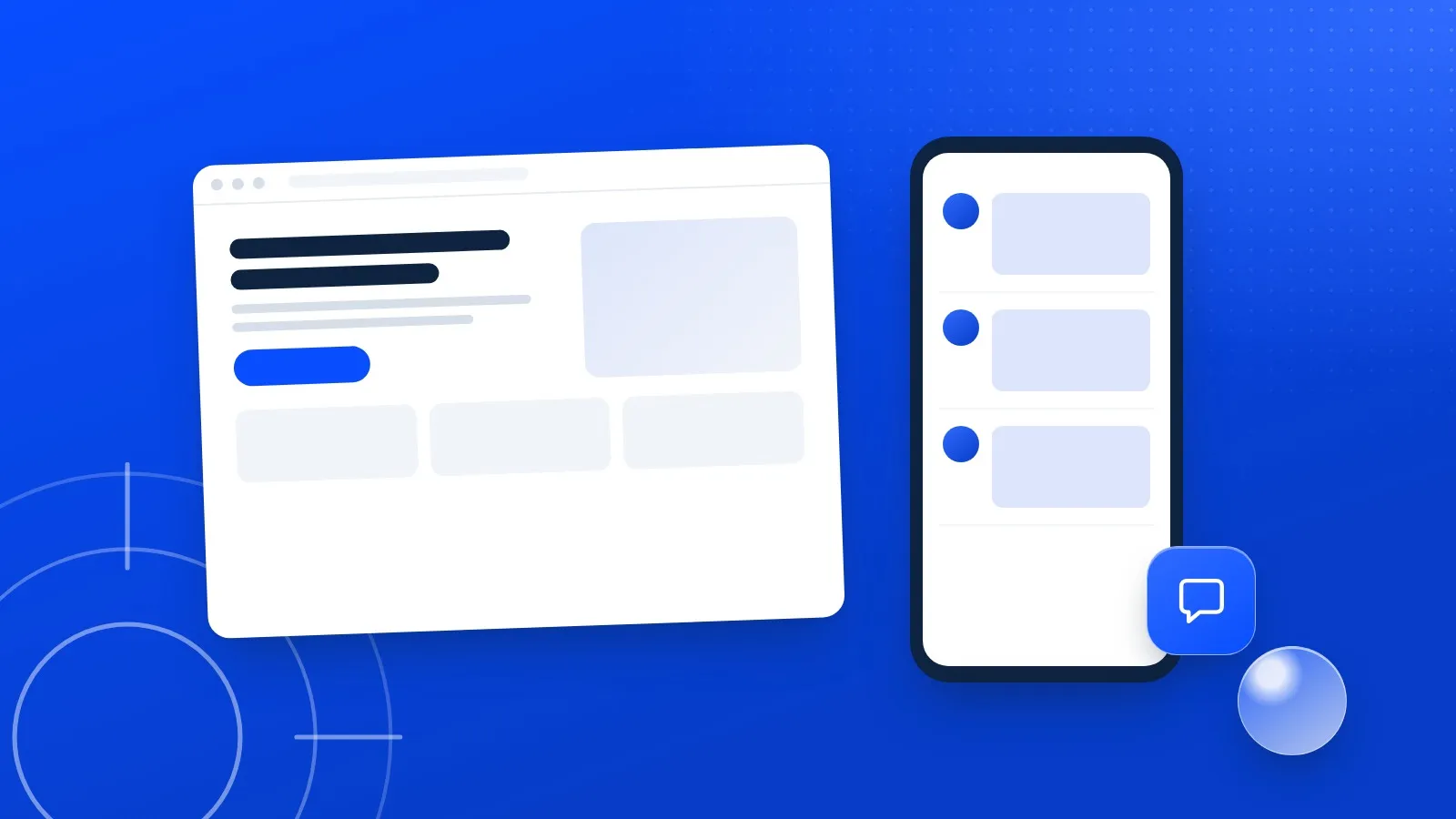 Illustration : l'écran d'un site internet à côté d'un fil de réseau social sur téléphone